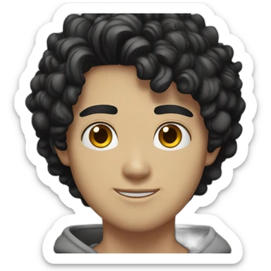 Guy 20 y.o. black hair amber eyes white skin sticker