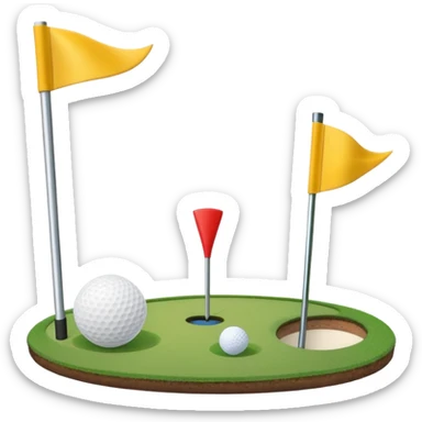 “Create a set of simple, cute, flat-style emojis themed around golf.  Designed in classic emoji style, consistent and expressive.” sticker