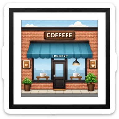 tienda por fuera de café sticker
