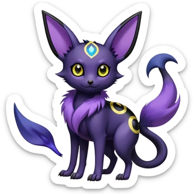 Noibat-Umbreon-Espeon-hybrid, full body, special markings sticker