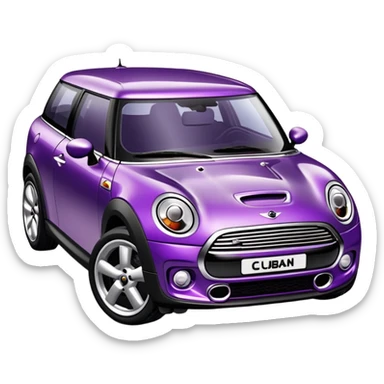 Purple Mini Clubman sticker