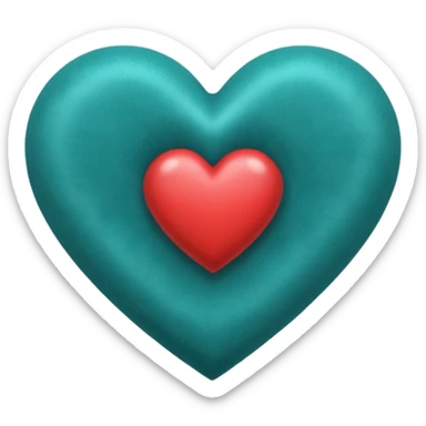 heart with a velvet teal center sticker
