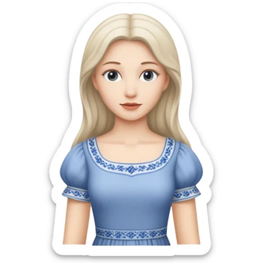 Renaissance Caucasian women long modest dress sticker