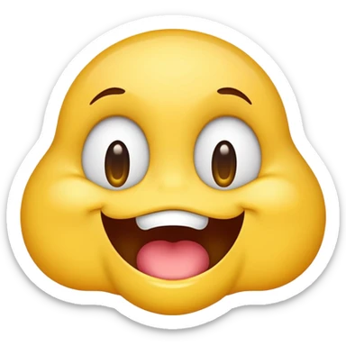 slurping and smirking emoji with drool sticker