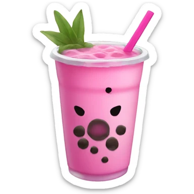 boba drink pink sticker