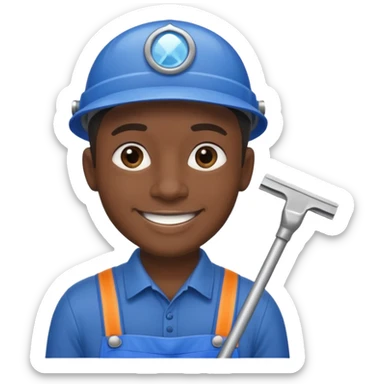 Window Cleaner  black man  sticker