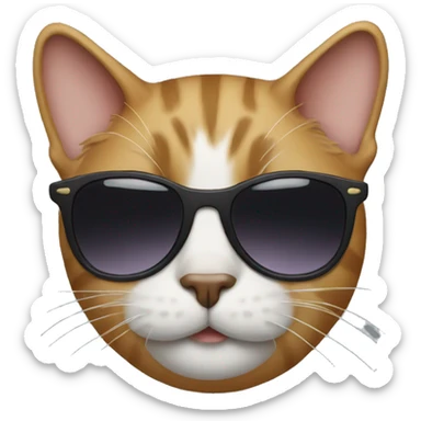 Cat with sunglasses sticker