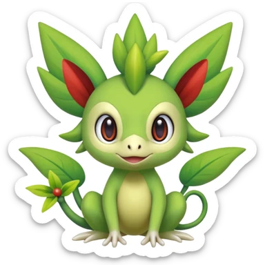  Fey Toony Sprigatito-Grookey-Celebi-Amaura-Grovyle-Shaymin-fusion-hybrid sticker