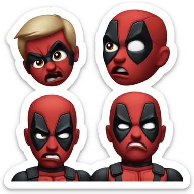 baby deadpool being mad sticker