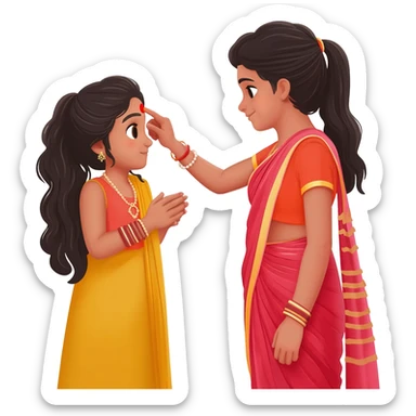 Bhaidooj behen apne bhai ko tika krte hue sticker