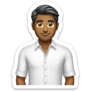 handsome sri lankan guy wearing white shirt sticker