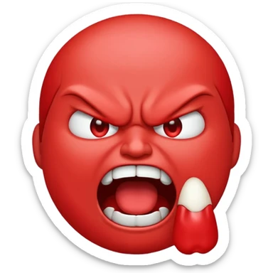 gum tsion emoji very not nice rude shouting ragebaiter sticker