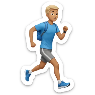 man running to the right, full body, walking clothes sticker