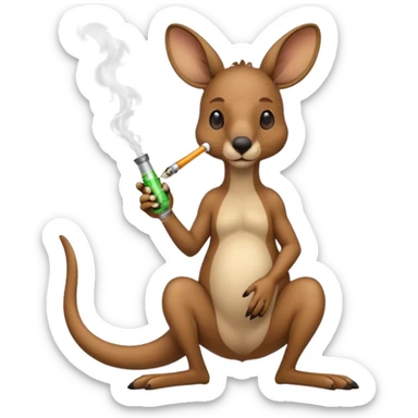 Kangaroo with a bong sticker