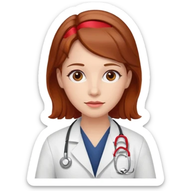 doctor with  hair and red hairclips  sticker