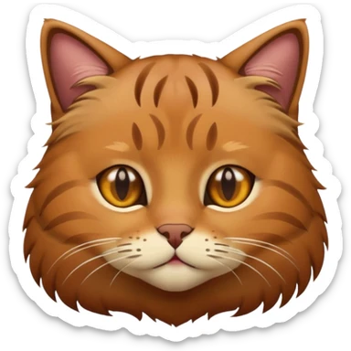 Brown cat with no eyes sticker
