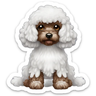 Dark brown toy poodle ghost costume sticker