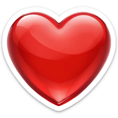 Crystals red heart 3D  sticker