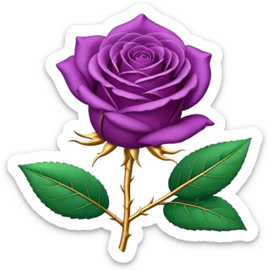 Purple and 14k Yellow gold rose sticker