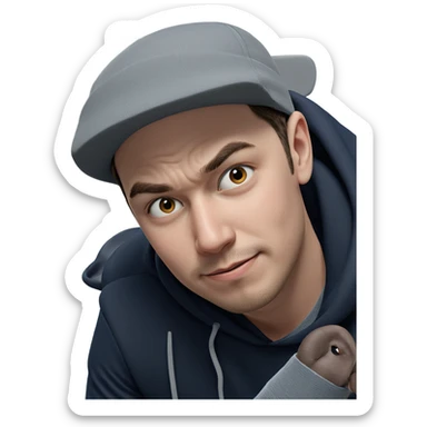 realistic portrait of a boy sticker