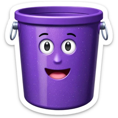 Glitter Purple and Cian  metal rubbish bin sticker
