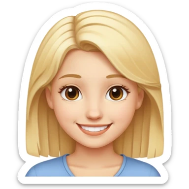smiling girl with blonde hair sticker