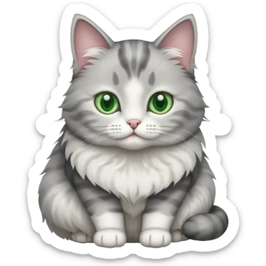 Gatita gris y blanca  sticker