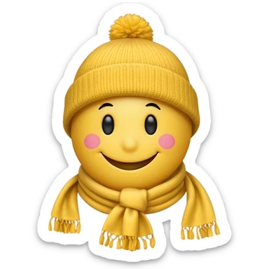 smiley face cold hat scarf sticker