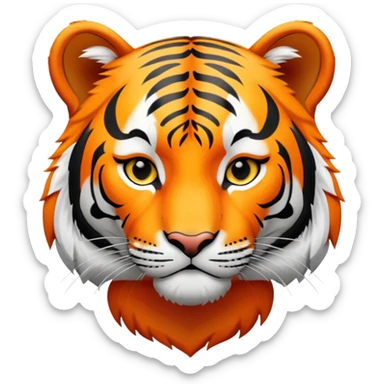 Bengal tiger with orange fur and black stripes sticker