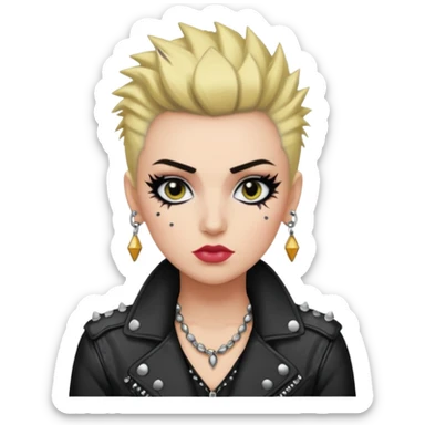 Punk haired make up artist sticker
