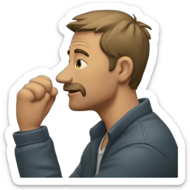 a man scratches his head sticker