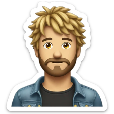Un chico  con flequillo que sea bl que sea un bandidoanco  sticker