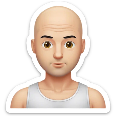 Sexy bald man sticker