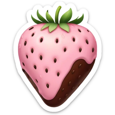 Chocolate dipped light pink strawberry sticker