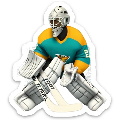  Hockey-goalie split save sticker