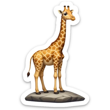 Giraffe with a short neck standing on a rock sticker