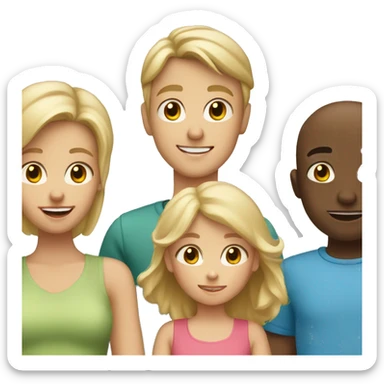 blond family of 5 older boy middle child girl and baby boy sticker