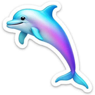 Iridescent pastel gradient dolphin sticker