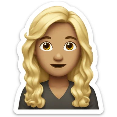 Mischa with long hair sticker