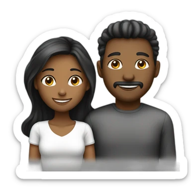 couple love man white and woman black sticker