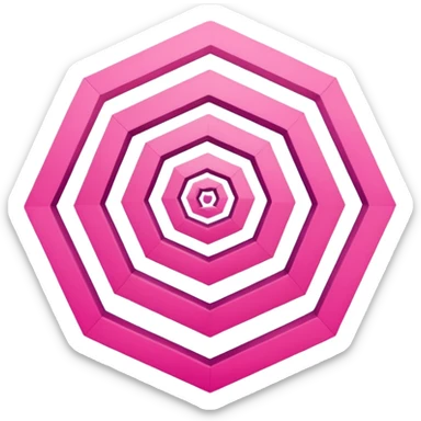 pink spiral hexagon  sticker
