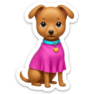 DOG wearring neon fashion dress sticker