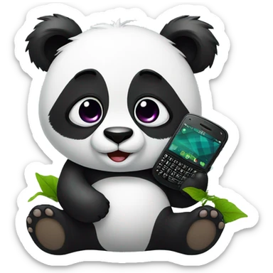 cute panda with Blackberry sticker