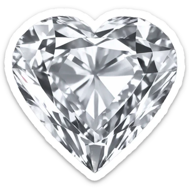 Heart shaped 56-carat white diamond sticker