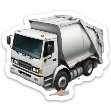 Garbage truck spilling tradh sticker