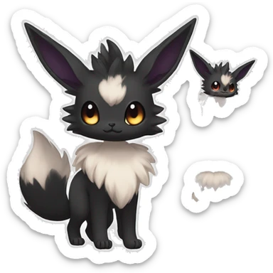 Dark Edgy Kawaii Eeveelution-Cute-Pokémon-fusion full body sticker