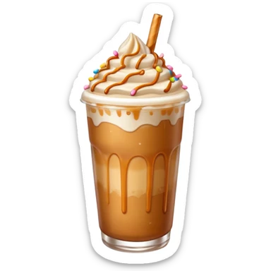 iced caramel macchiato with drizzle and sprinkles soft top sticker