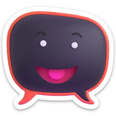 conversation bubble with a happy face sticker