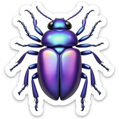 Cute purple beetle bug sticker