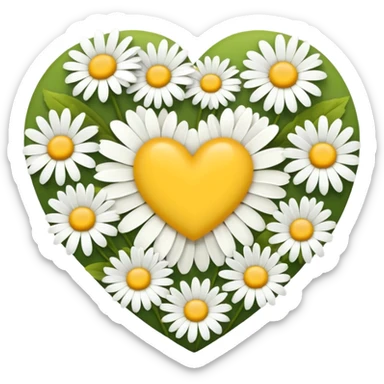 a heart made of daisies sticker